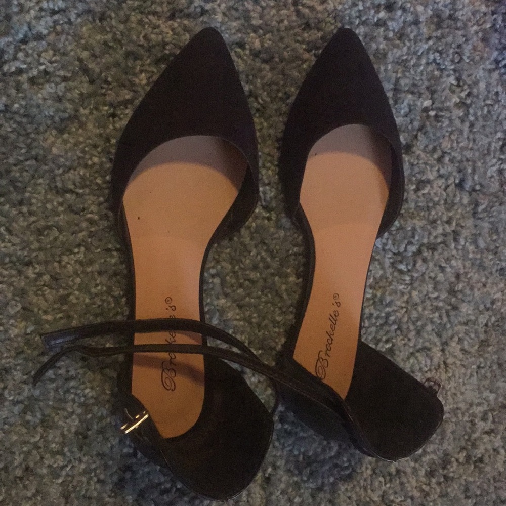 Ankle Suede/Leather Strap Flats